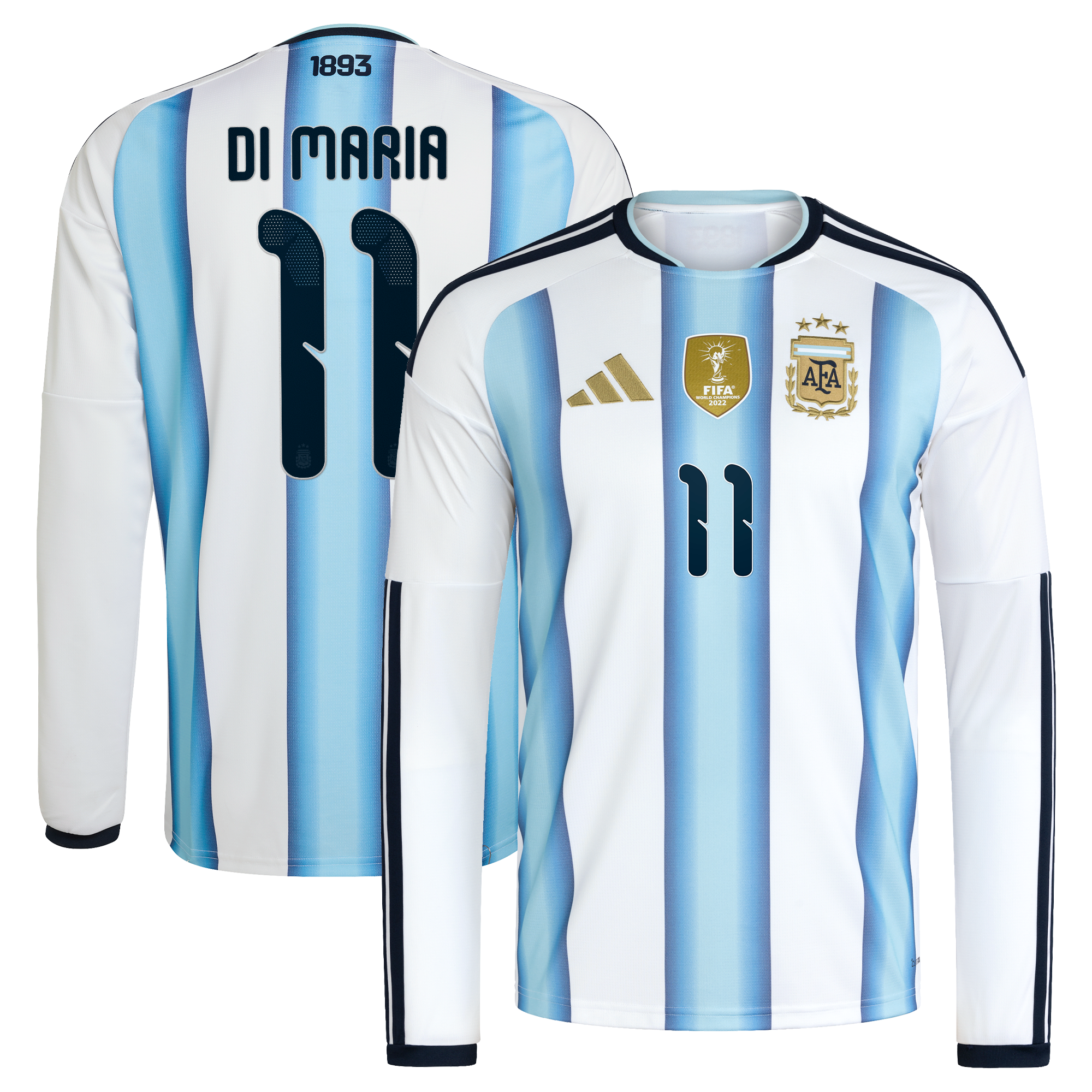 Maillot Domicile Argentine adidas 26 - Manches longues avec flocage Di Maria 11