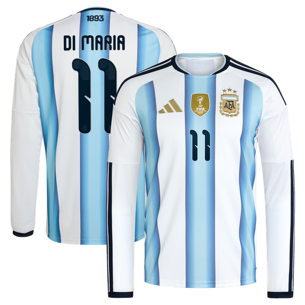 Maillot Domicile Argentine adidas 26 - Manches longues avec flocage Di Maria 11