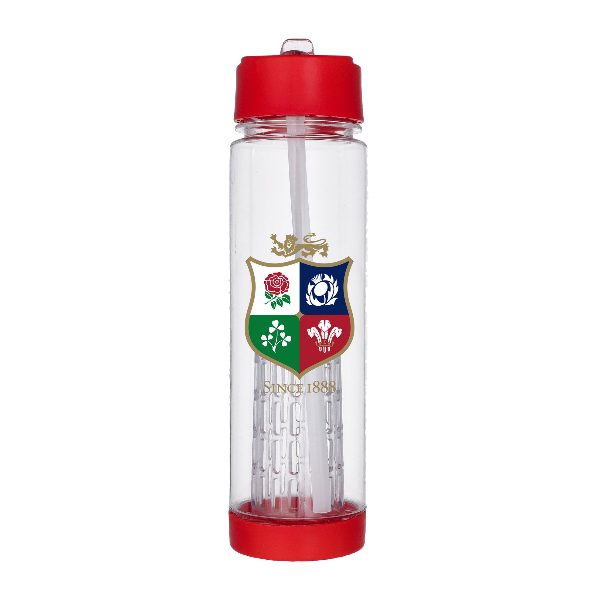 British & Irish Lions Clear Plastic 650ml Drink Bottle: retailer-supplied image