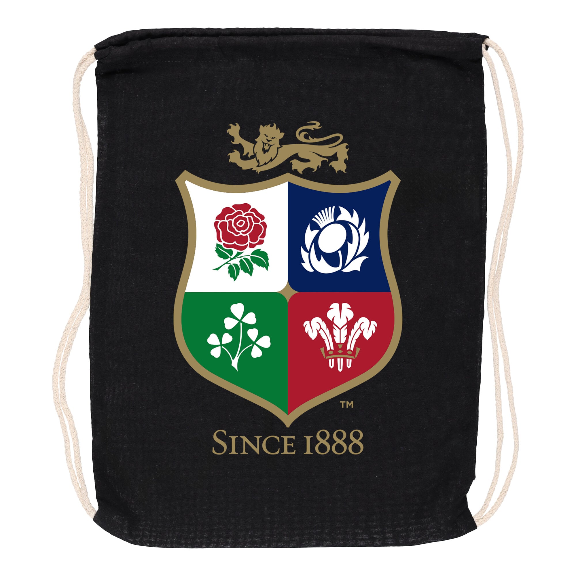 British & Irish Lions 100% Cotton Drawstring Bag: retailer-supplied image