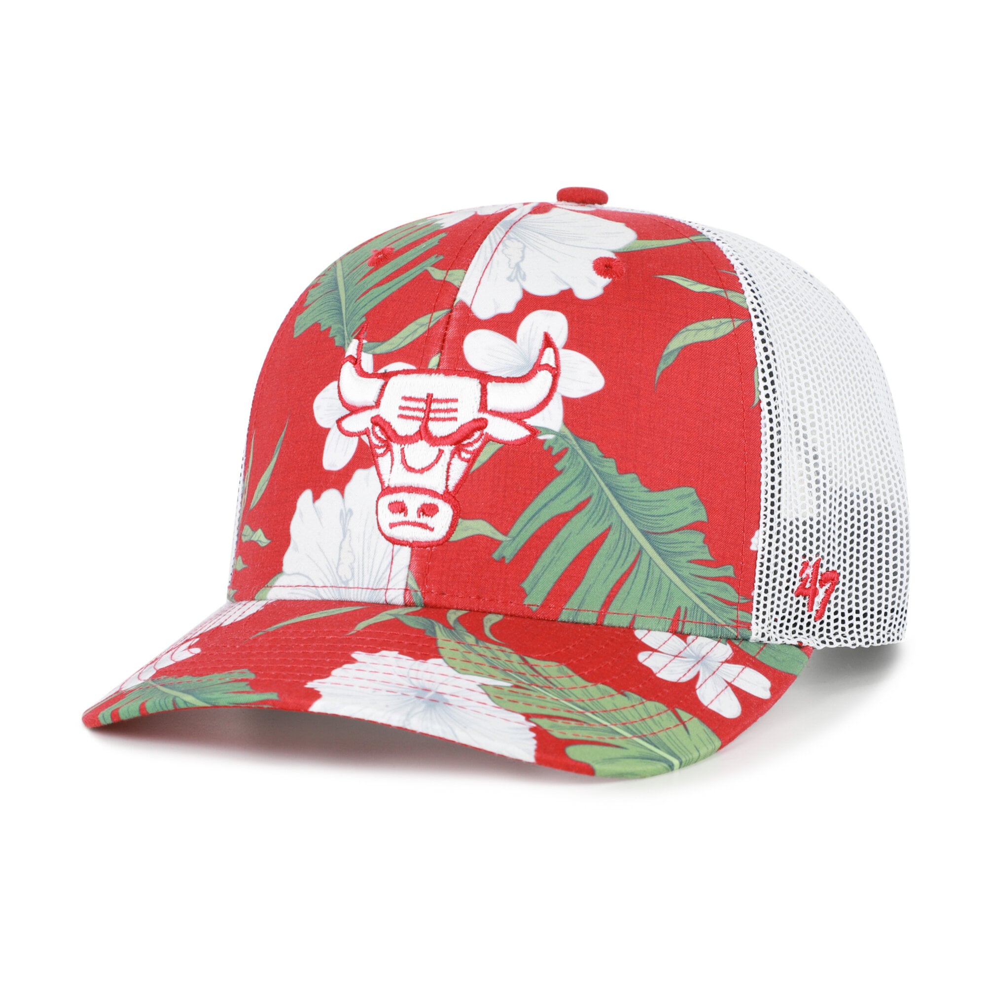 Men's '47 Red Chicago Bulls Beach Side Trucker Adjustable Hat