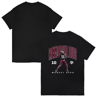 Unisex Marcel Reed Black Texas A&M Aggies Reediculous Caricature NIL T-Shirt