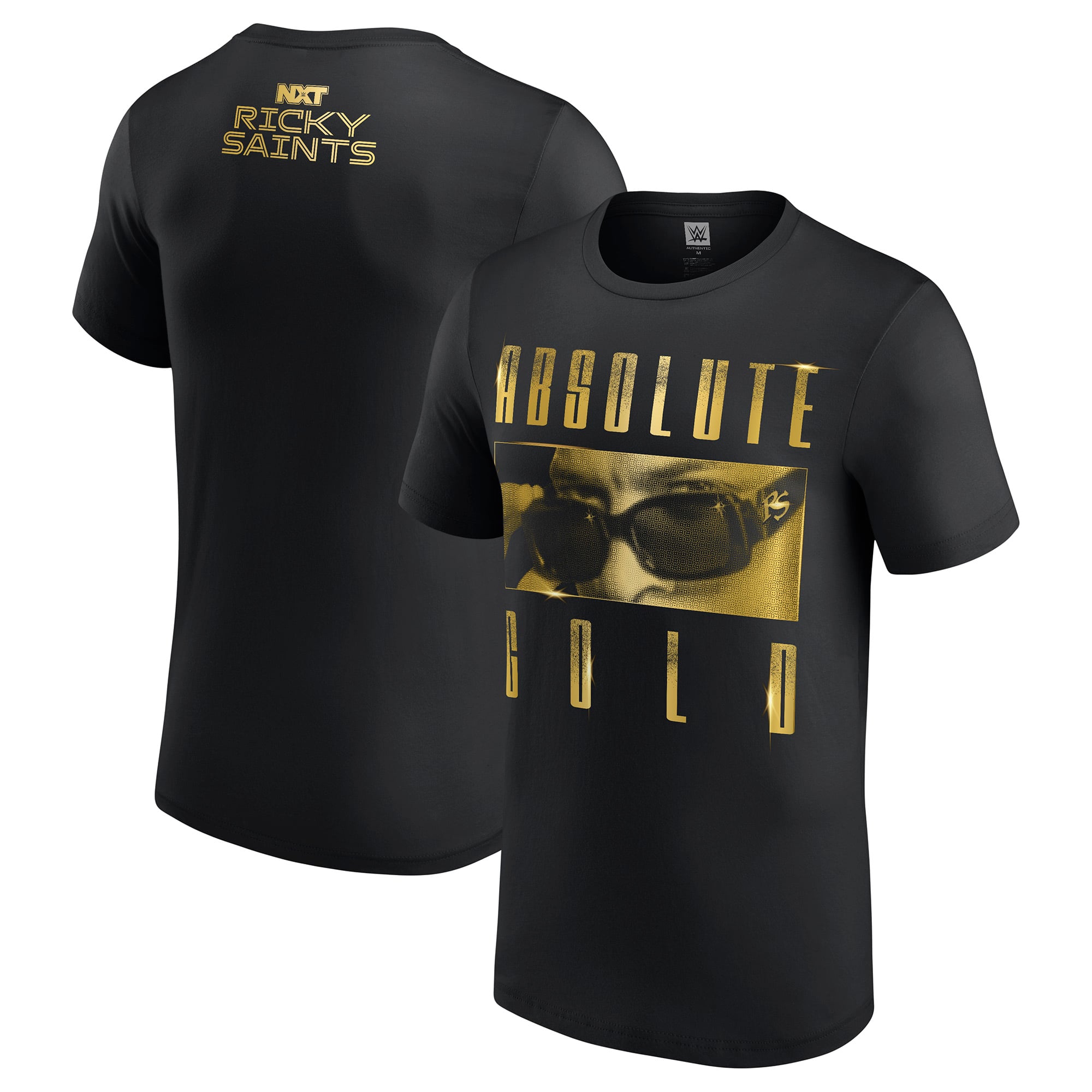 Men's Black Ricky Saints Absolute Gold T-Shirt