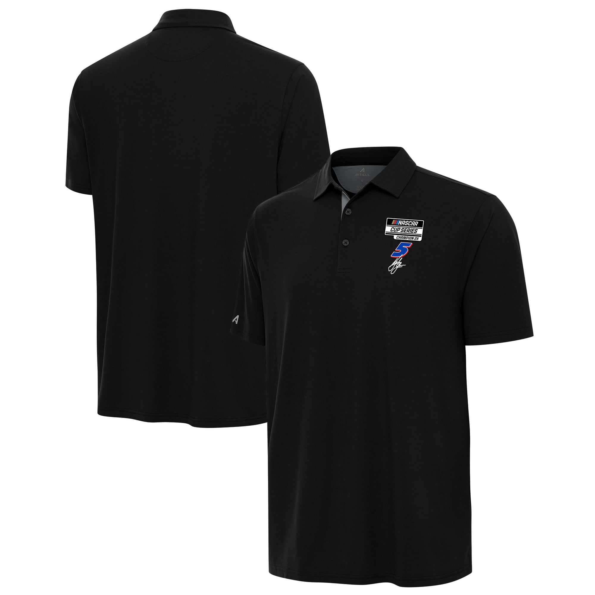 Men’s Antigua Black/Gray Kyle Larson Two-Time NASCAR Cup Series Champion Era Polo Men’s Antigua Black/Gray Kyle Larson Two-Time NASCAR Cup Series Champion Era Polo