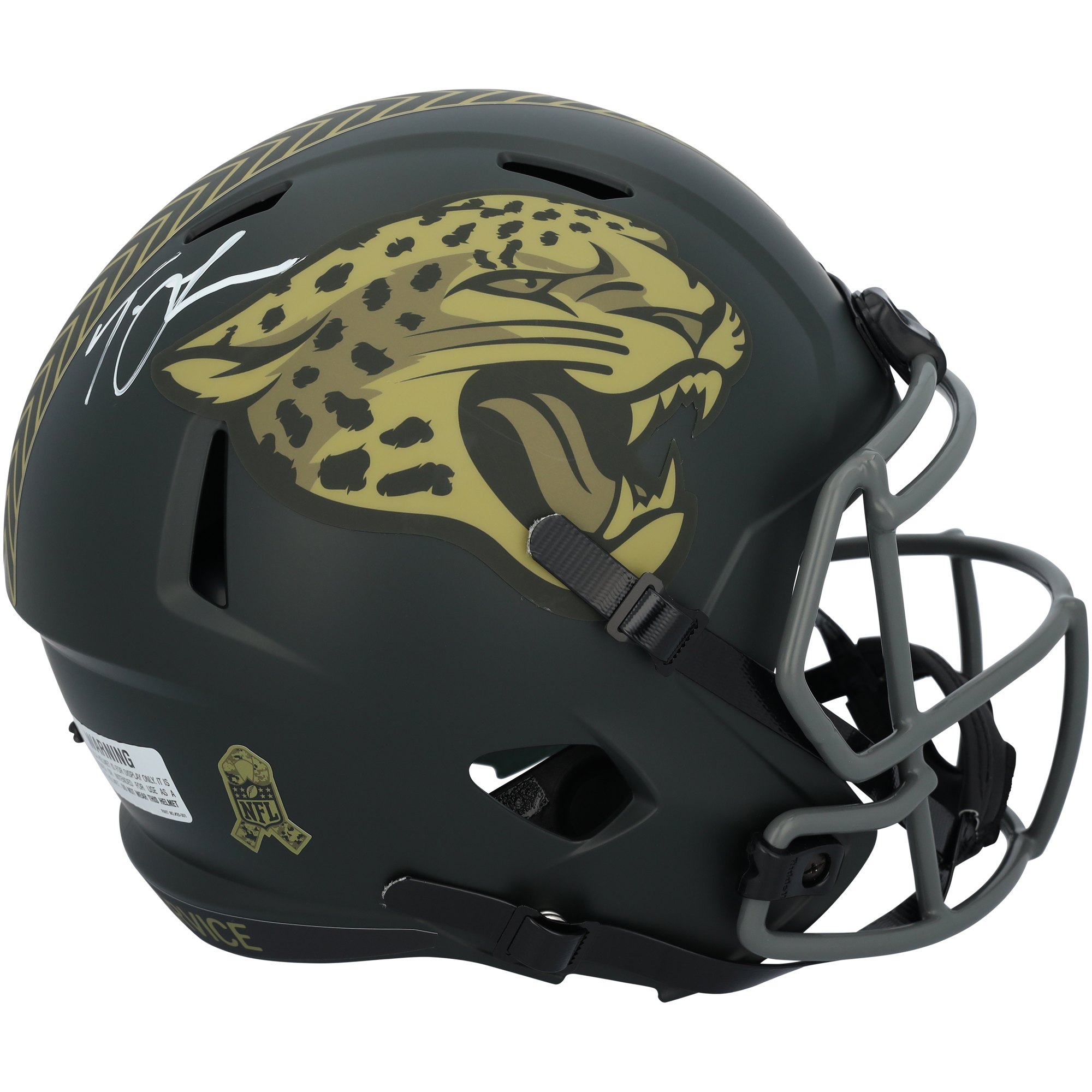 Trevor Lawrence Jacksonville Jaguars Autographed Riddell 2025 Salute To Service Speed Replica Helmet