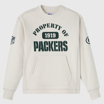 Unisex OVO x NFL Heather Gray Green Bay Packers Fleece Sweatshirt