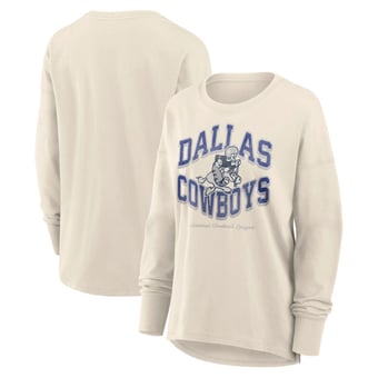 Women's Fanatics Cream Dallas Cowboys Heritage Legacy Long Sleeve T-Shirt