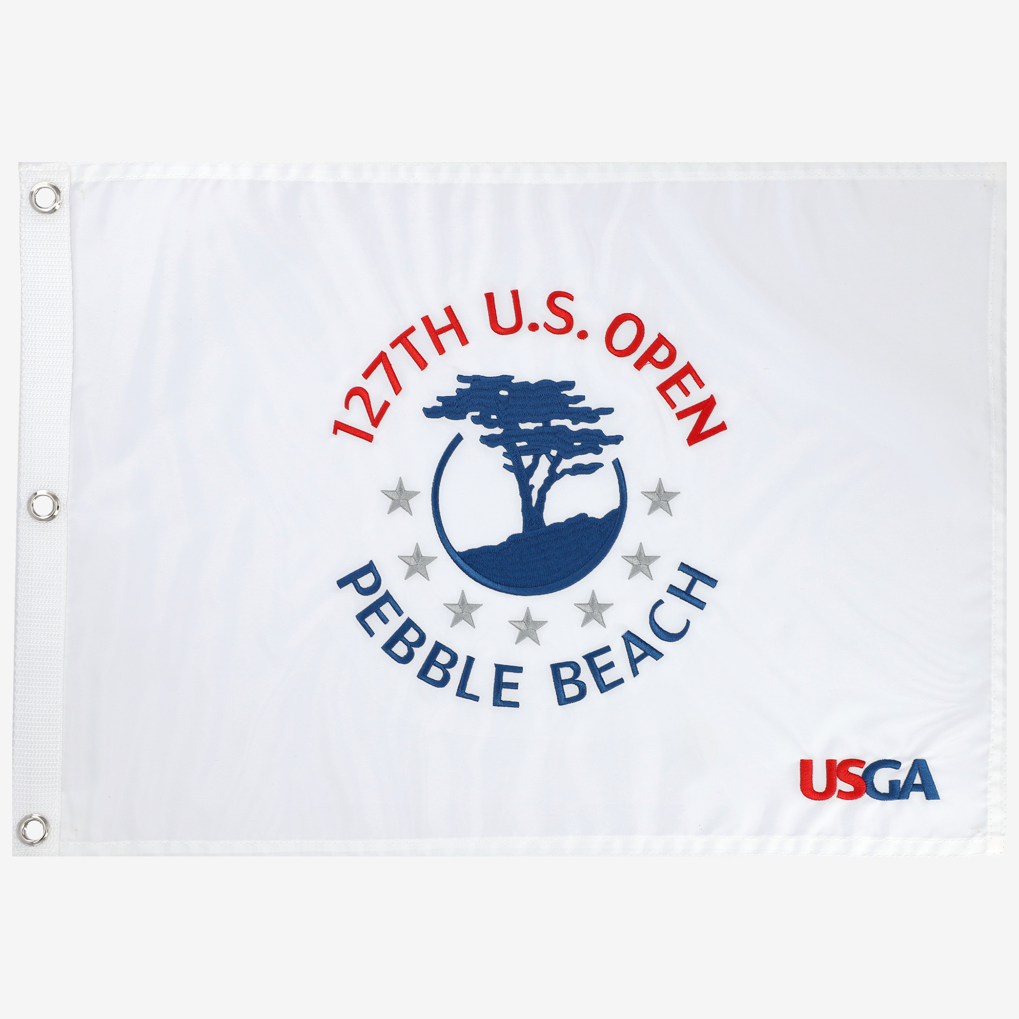 2027 U.S. Open White 13.5″ x 19.75″ Pebble Beach Embroidered Flag 2027 U.S. Open White 13.5″ x 19.75″ Pebble Beach Embroidered Flag