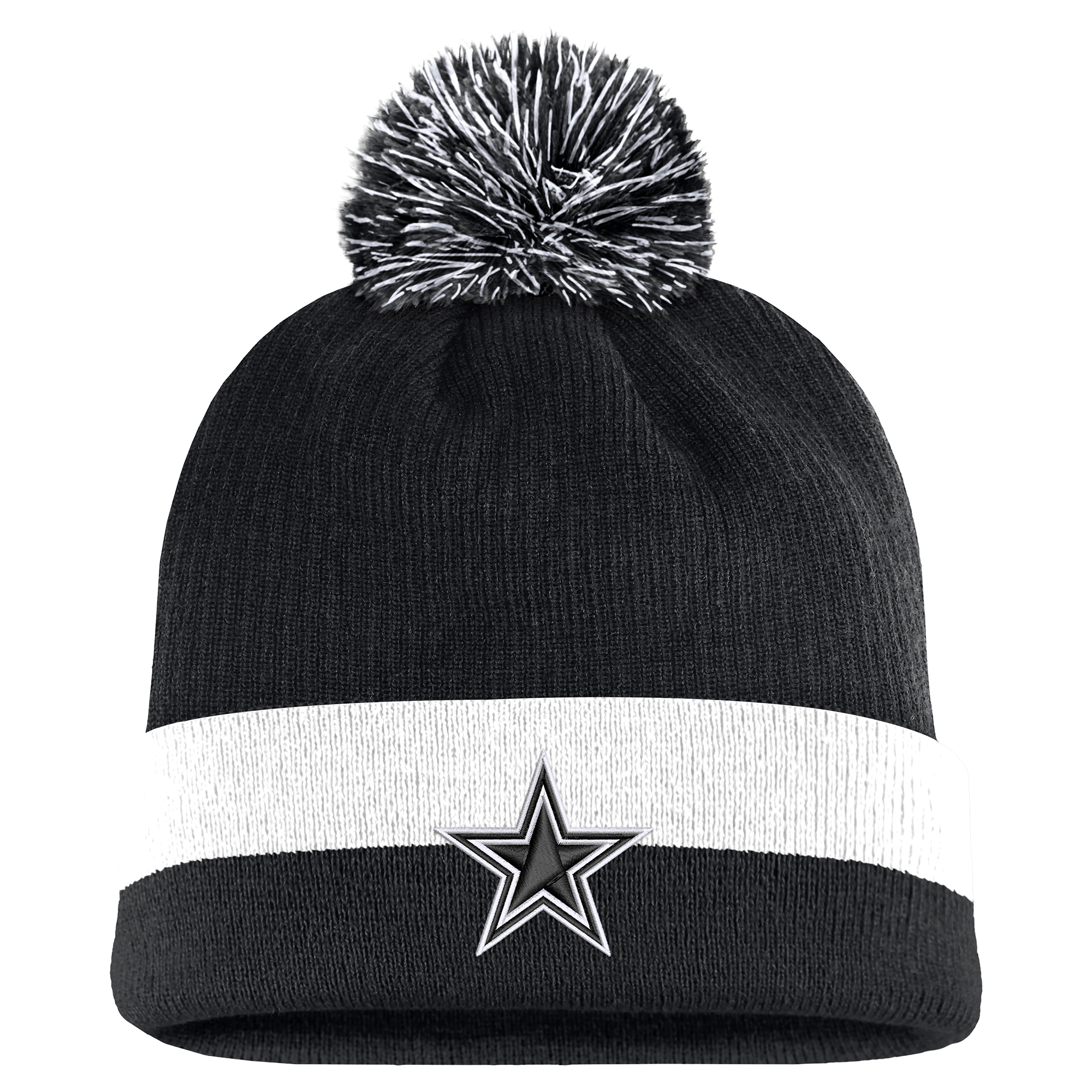 Men's Fanatics Black Dallas Cowboys Cuffed Knit Hat with Pom