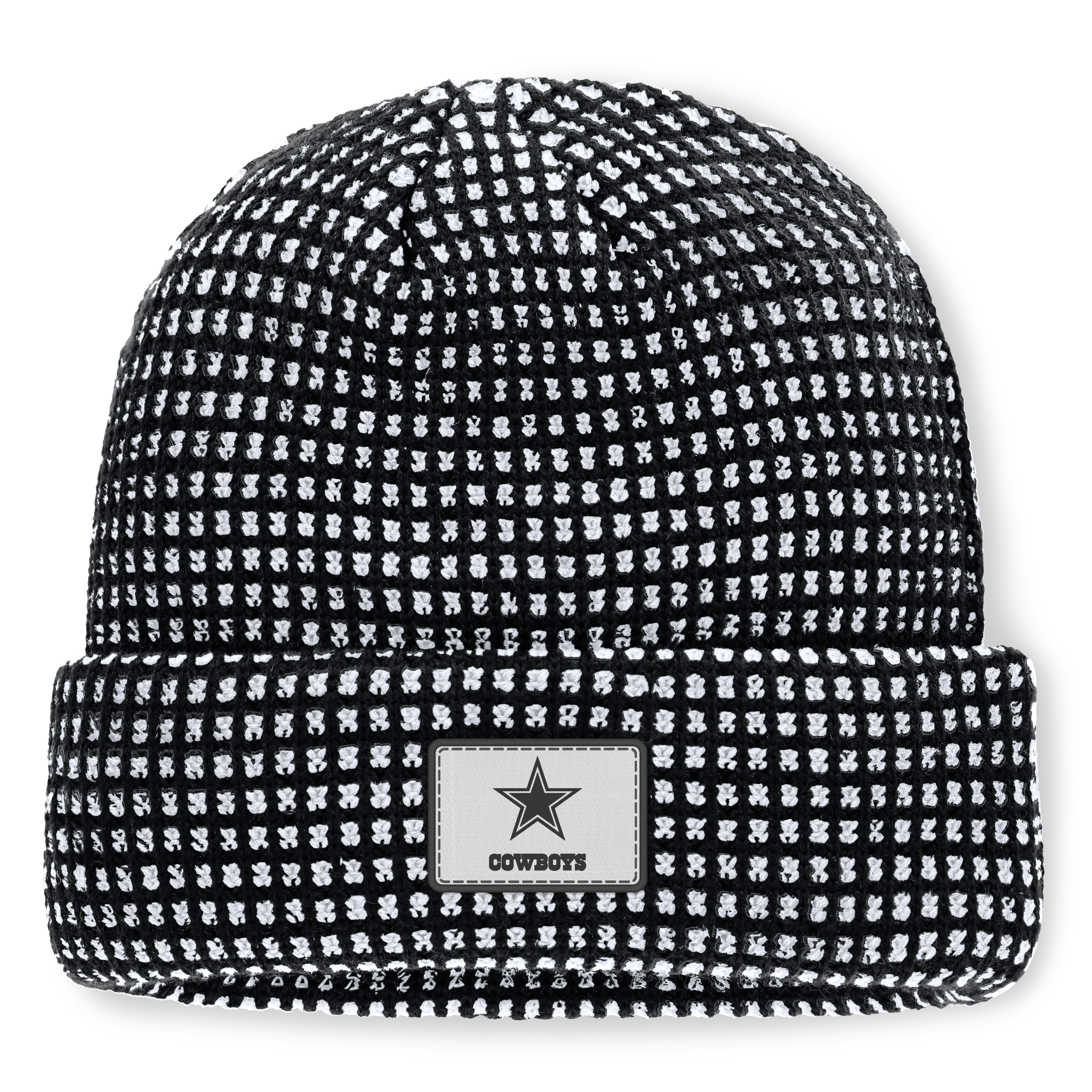 Men’s Fanatics White/Black Dallas Cowboys Scheme Cuffed Knit Hat Men’s Fanatics White/Black Dallas Cowboys Scheme Cuffed Knit Hat