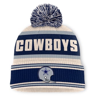 Men's Fanatics Royal Dallas Cowboys Heritage Parcel Cuffed Knit Hat with Pom