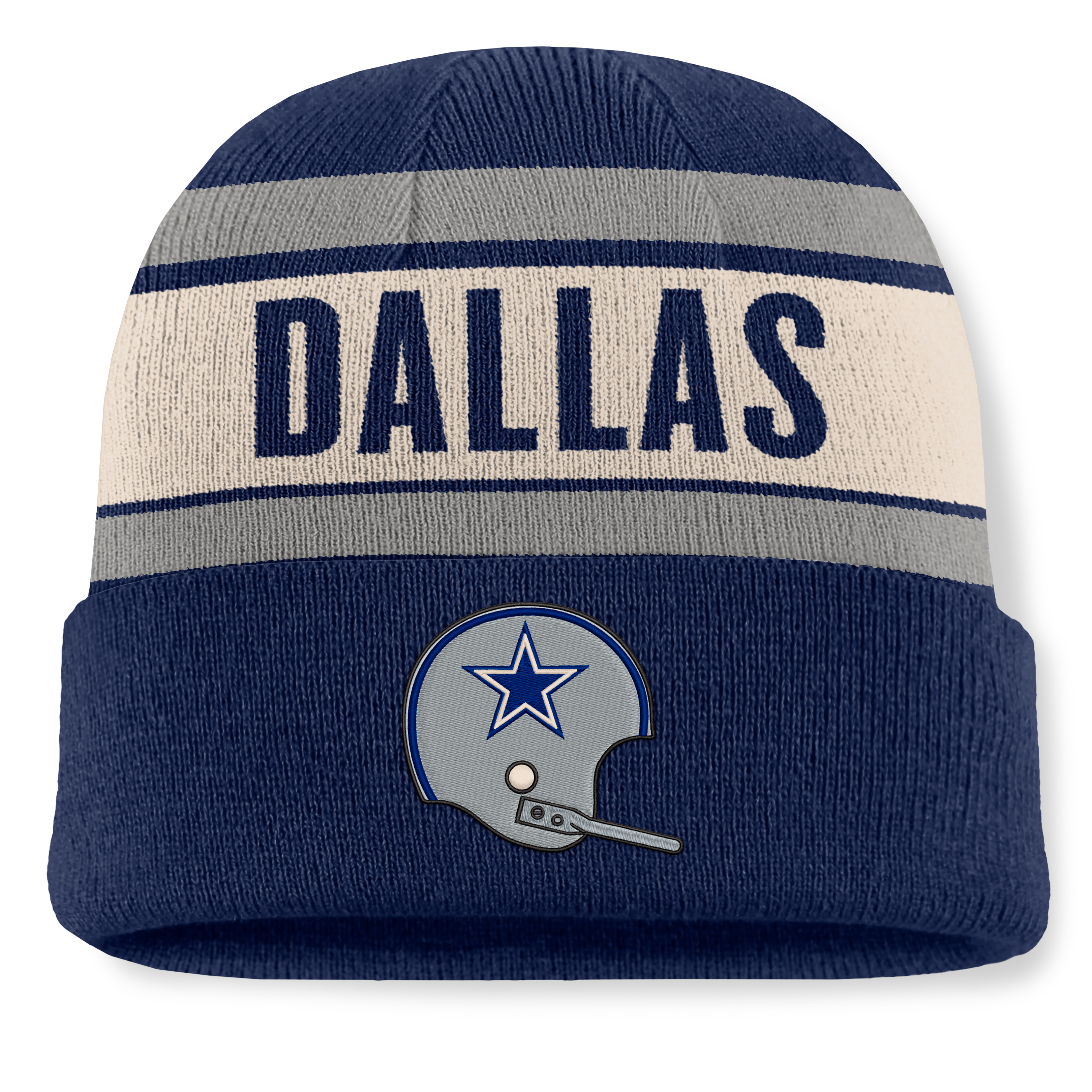 Men’s Fanatics Navy Dallas Cowboys Chip Pass Cuffed Knit Hat