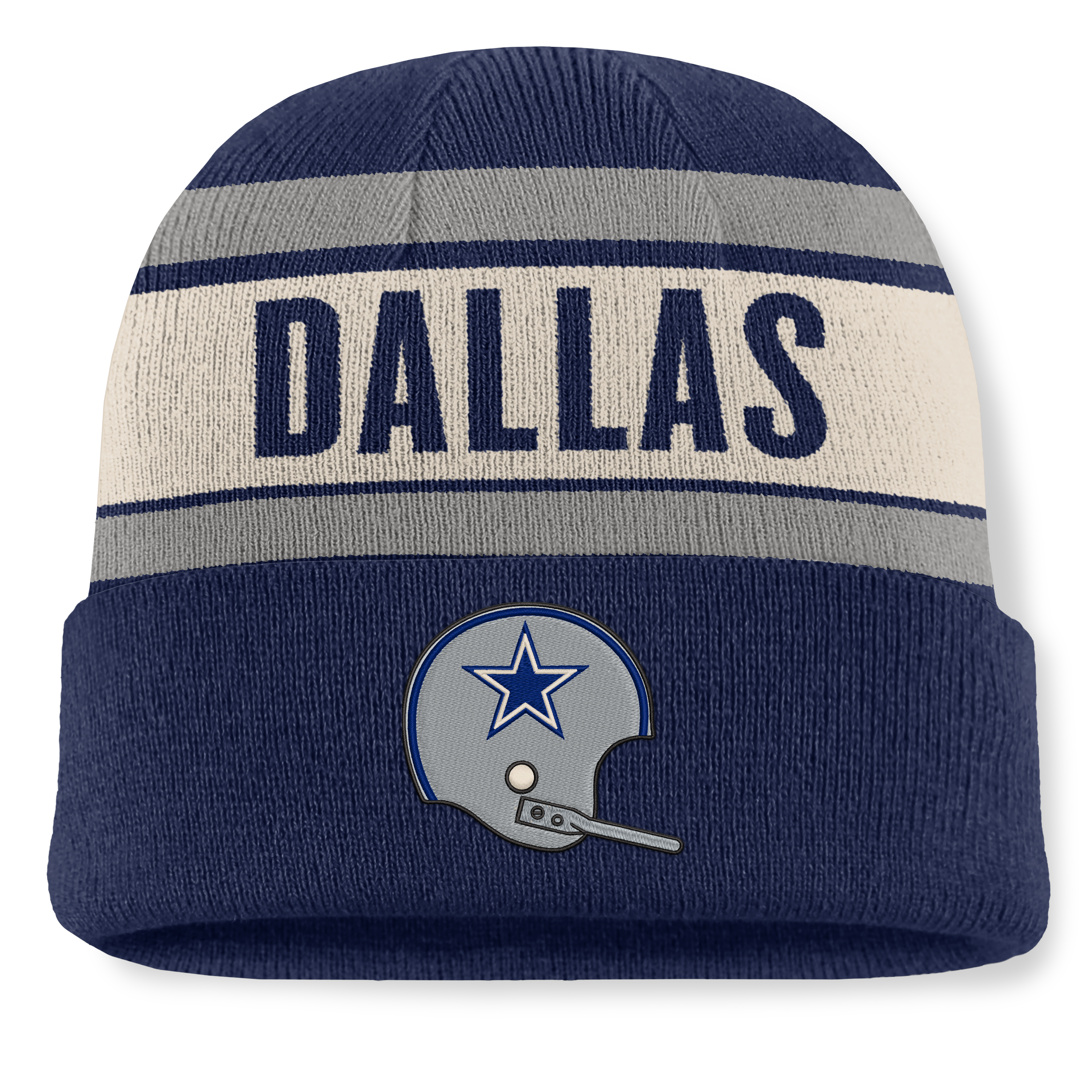 Men's Fanatics Navy Dallas Cowboys Chip Pass Cuffed Knit Hat
