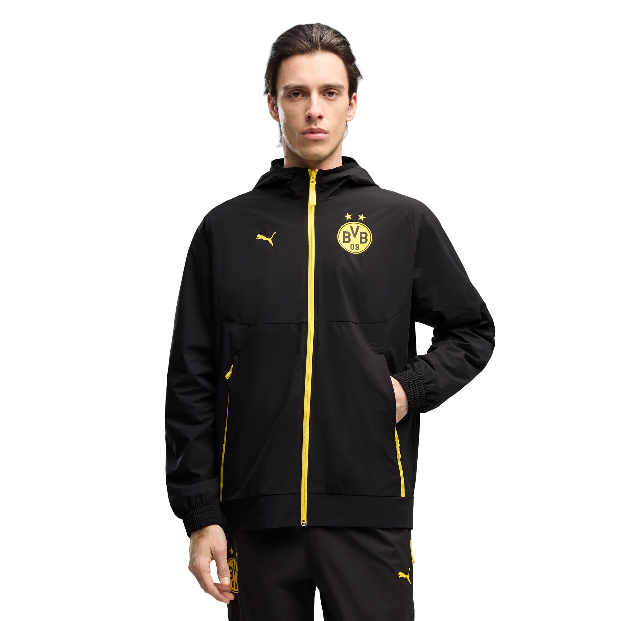 Borussia Dortmund PumaTECH Woven Jacket - Black