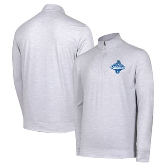 Men's  Gray Los Angeles Dodgers 2025 World Series Champions Sublime Half-Zip Sweatshirt