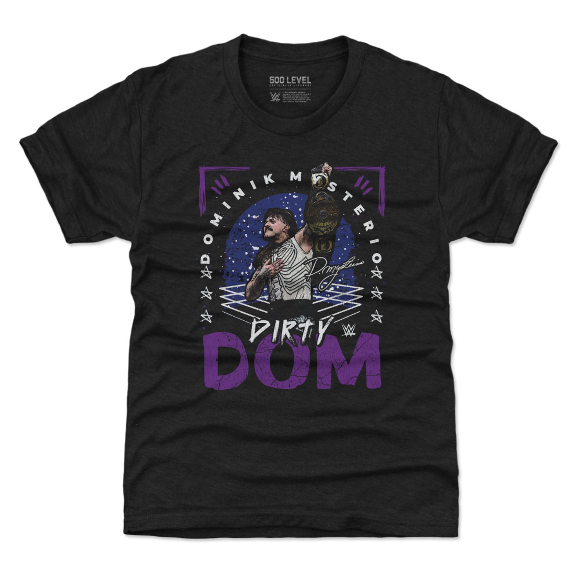 Youth 500 Level Heather Black Dominik Mysterio Champion T-Shirt