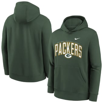 Youth Nike Green Green Bay Packers Logo Arch Fleece Hoodie