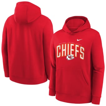 Youth Nike Red Kansas City Chiefs Logo Arch Fleece Hoodie