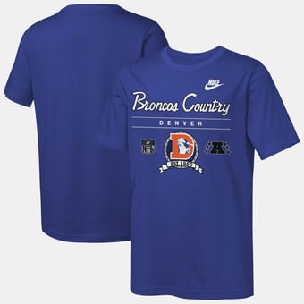 Youth Nike  Royal Denver Broncos Hometown Rewind Slub Dri-FIT T-Shirt