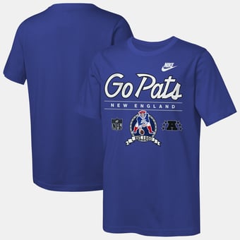 Youth Nike  Royal New England Patriots Hometown Rewind Slub Dri-FIT T-Shirt