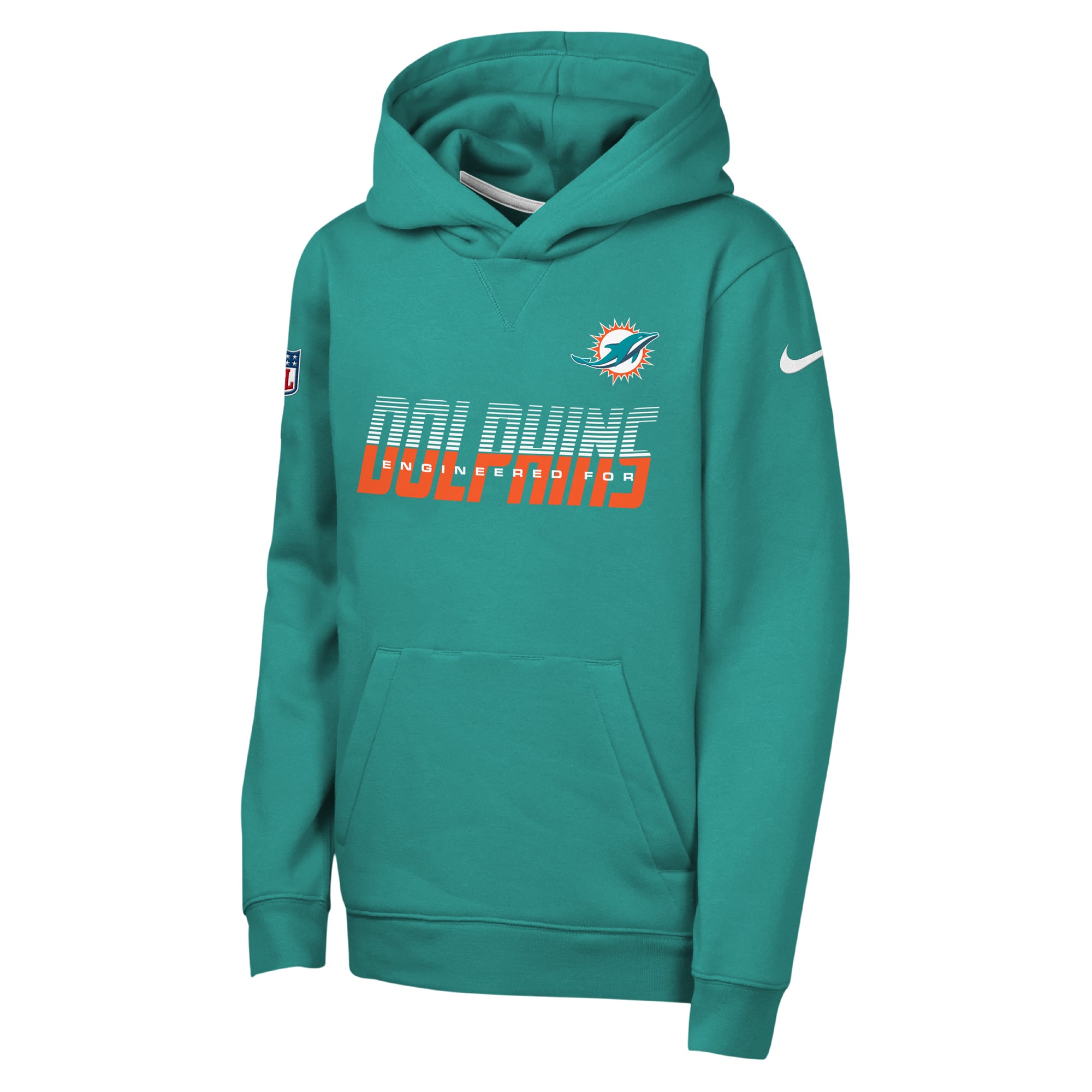 Youth Nike Aqua Miami Dolphins Sideline Dri-FIT Hoodie