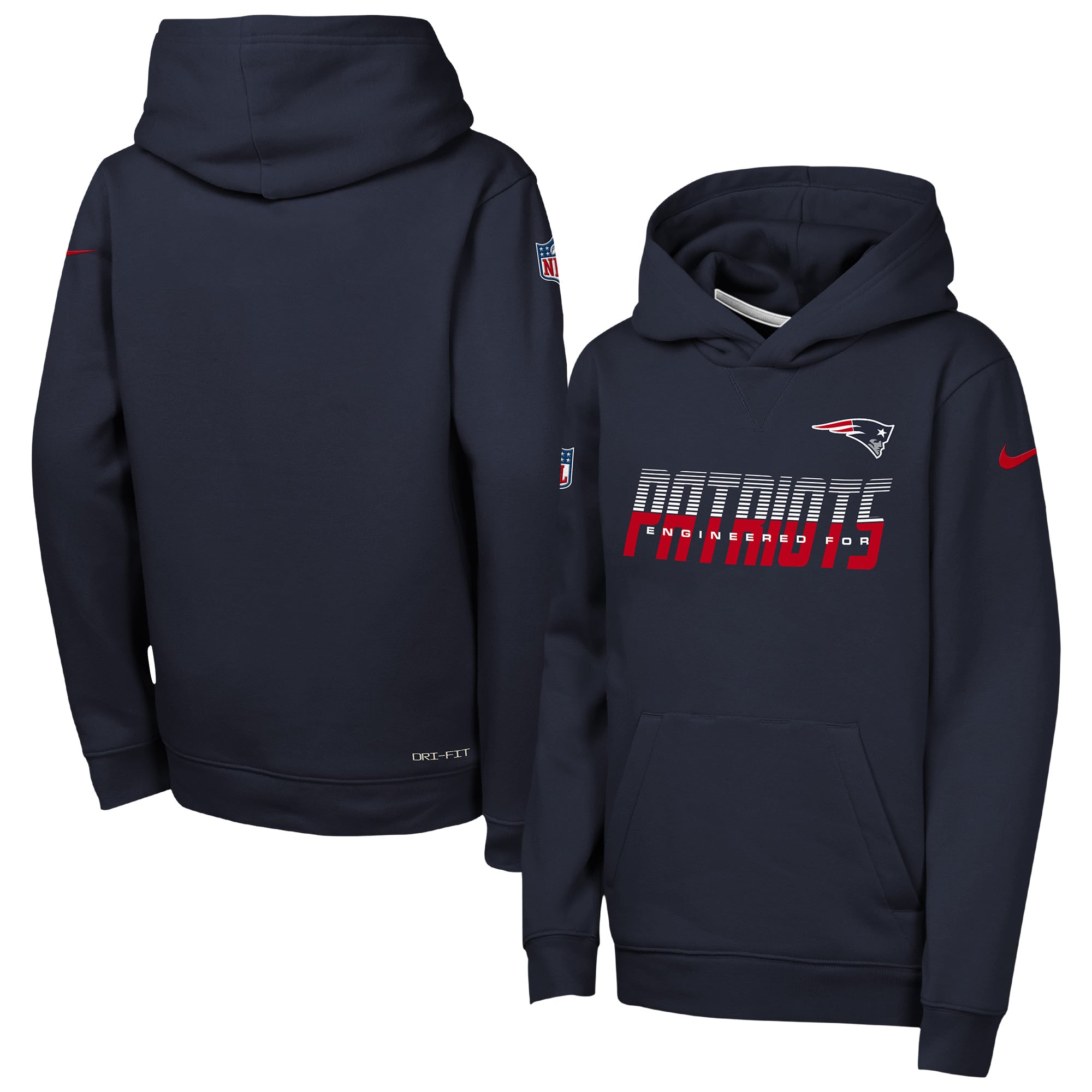 Youth Nike Navy New England Patriots Sideline Dri-FIT Hoodie