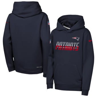 Youth Nike Navy New England Patriots Sideline Dri-FIT Hoodie