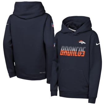 Youth Nike Navy Denver Broncos Sideline Dri-FIT Hoodie