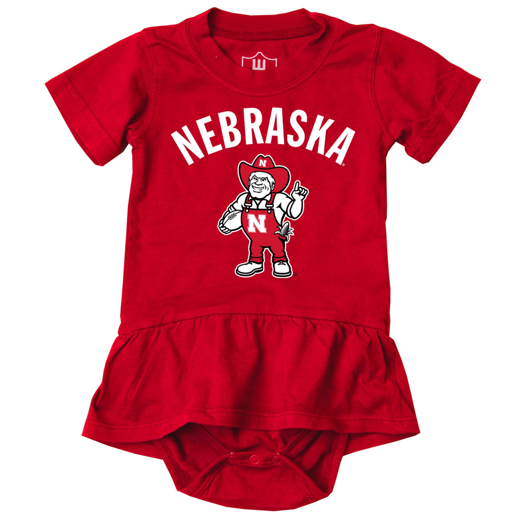 Girls Infant Wes & Willy Scarlet Nebraska Huskers Skirted Bodysuit
