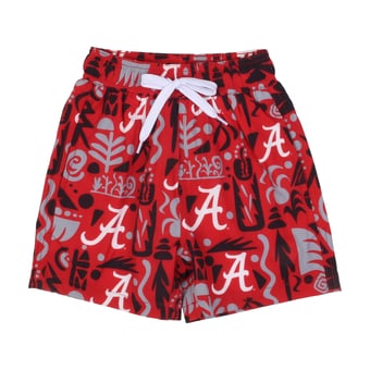 Toddler Wes & Willy  Crimson Alabama Crimson Tide Allover Print Swim Shorts