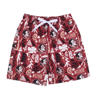 Toddler Wes & Willy  Garnet Florida State Seminoles Allover Print Swim Shorts