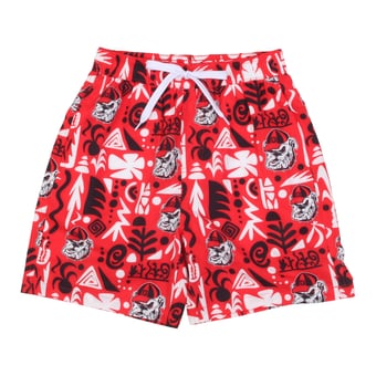 Toddler Wes & Willy  Red Georgia Bulldogs Allover Print Swim Shorts