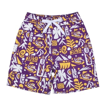 Toddler Wes & Willy  Purple LSU Tigers Allover Print Swim Shorts