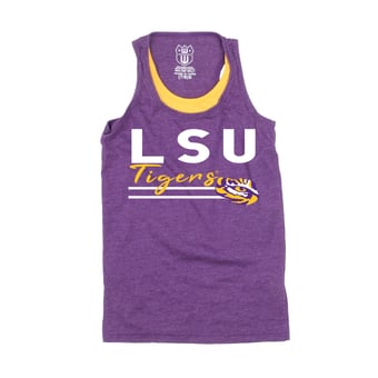 Girls Youth Wes & Willy  Purple LSU Tigers Racerback Tank Top
