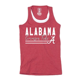Girls Youth Wes & Willy  Crimson Alabama Crimson Tide Racerback Tank Top