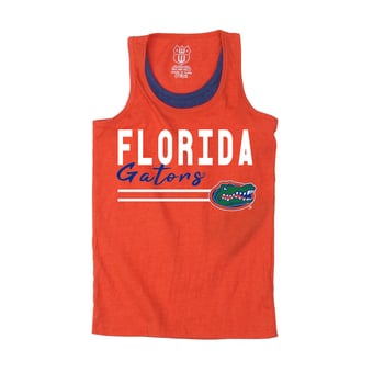 Girls Youth Wes & Willy  Orange Florida Gators Racerback Tank Top