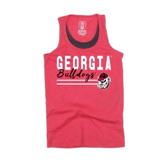 Girls Youth Wes & Willy  Red Georgia Bulldogs Racerback Tank Top