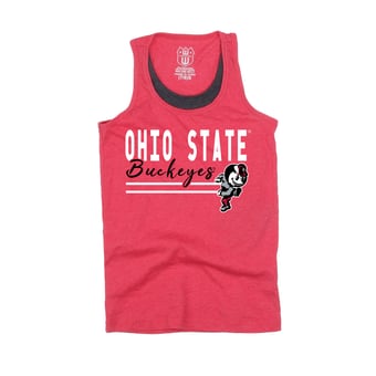 Girls Youth Wes & Willy  Scarlet Ohio State Buckeyes Racerback Tank Top