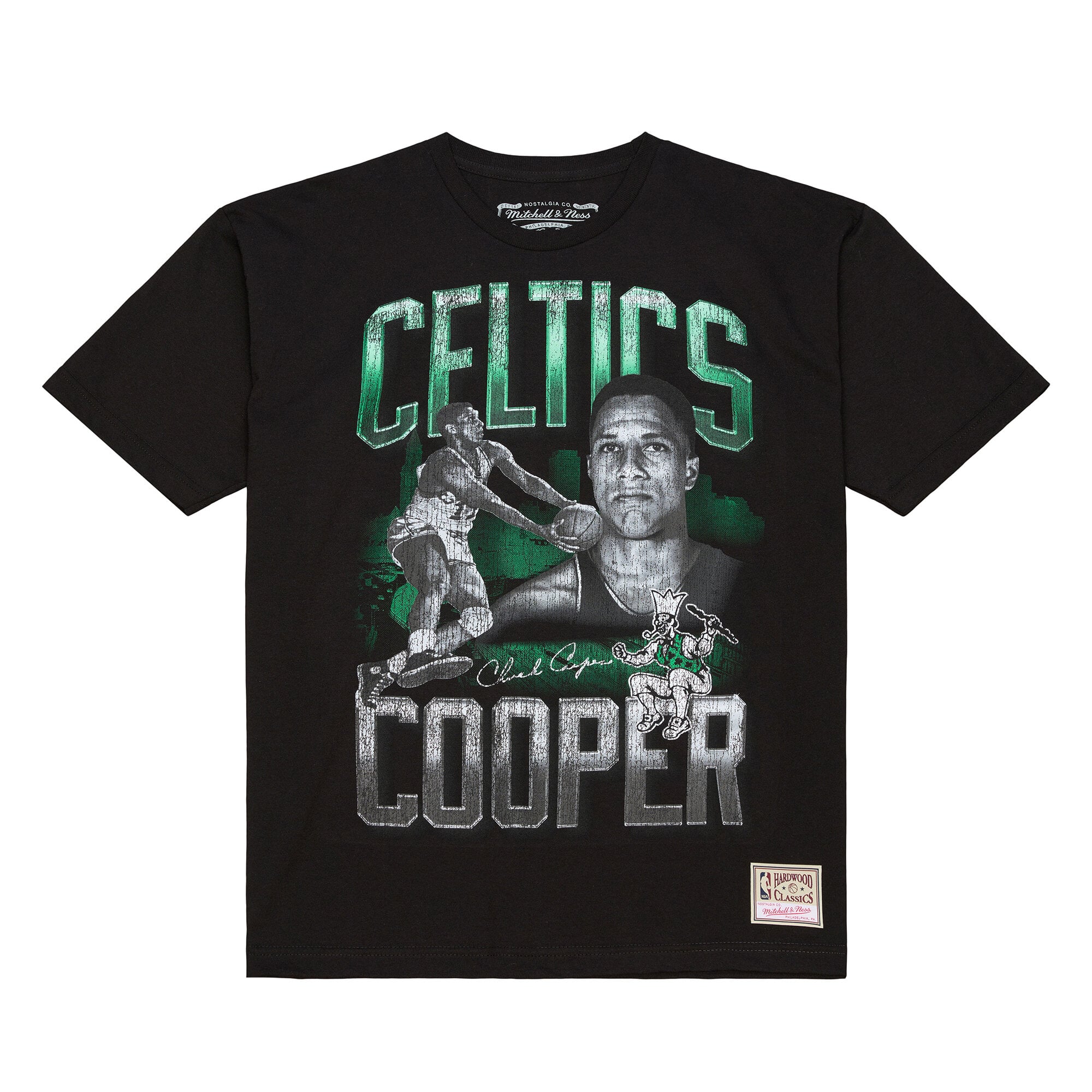 Men's Mitchell & Ness Chuck Cooper Black Boston Celtics 75th Anniversary Pioneers Player T-Shirt