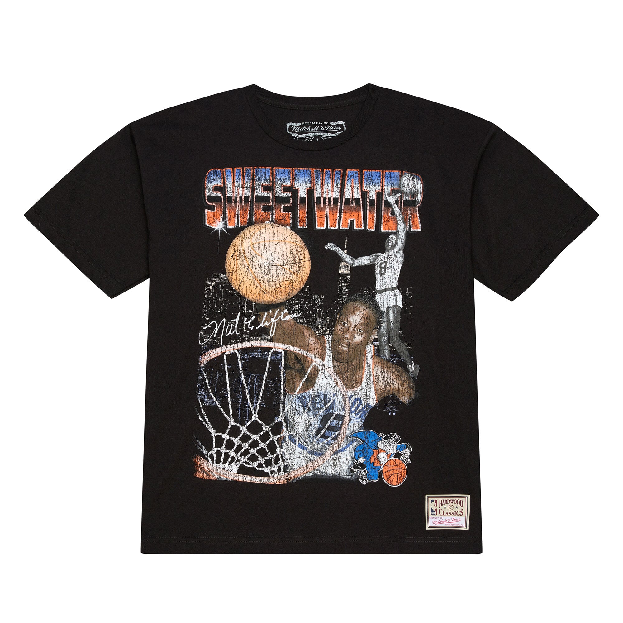 Men's Mitchell & Ness Nathaniel Clifton Black New York Knicks 75th Anniversary Pioneers Player T-Shirt