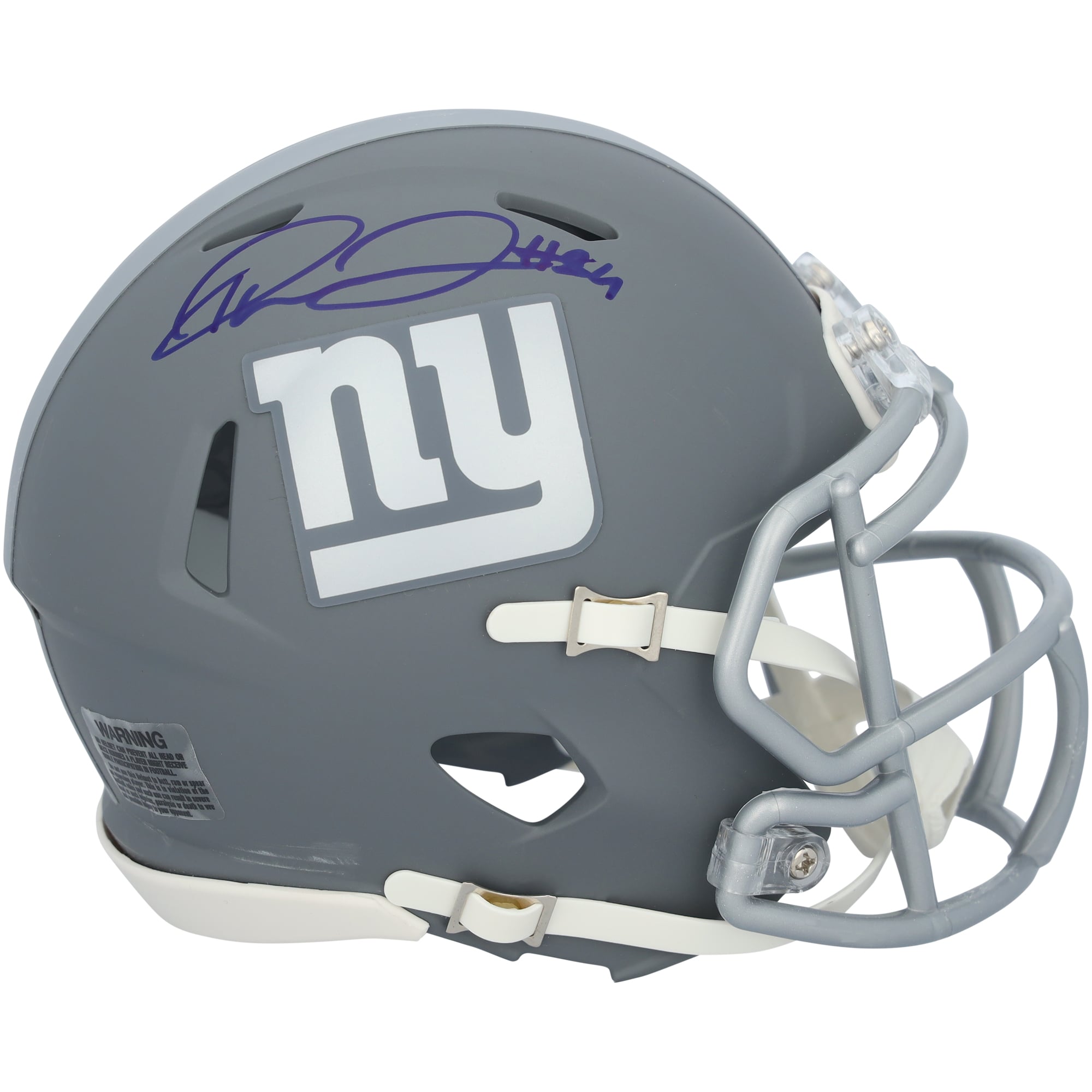 Theo Johnson New York Giants Autographed Riddell Slate Speed Mini Helmet