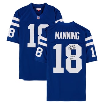 Peyton Manning Indianapolis Colts Autographed Royal Mitchell & Ness Authentic Jersey with "SB XLI MVP" Inscription