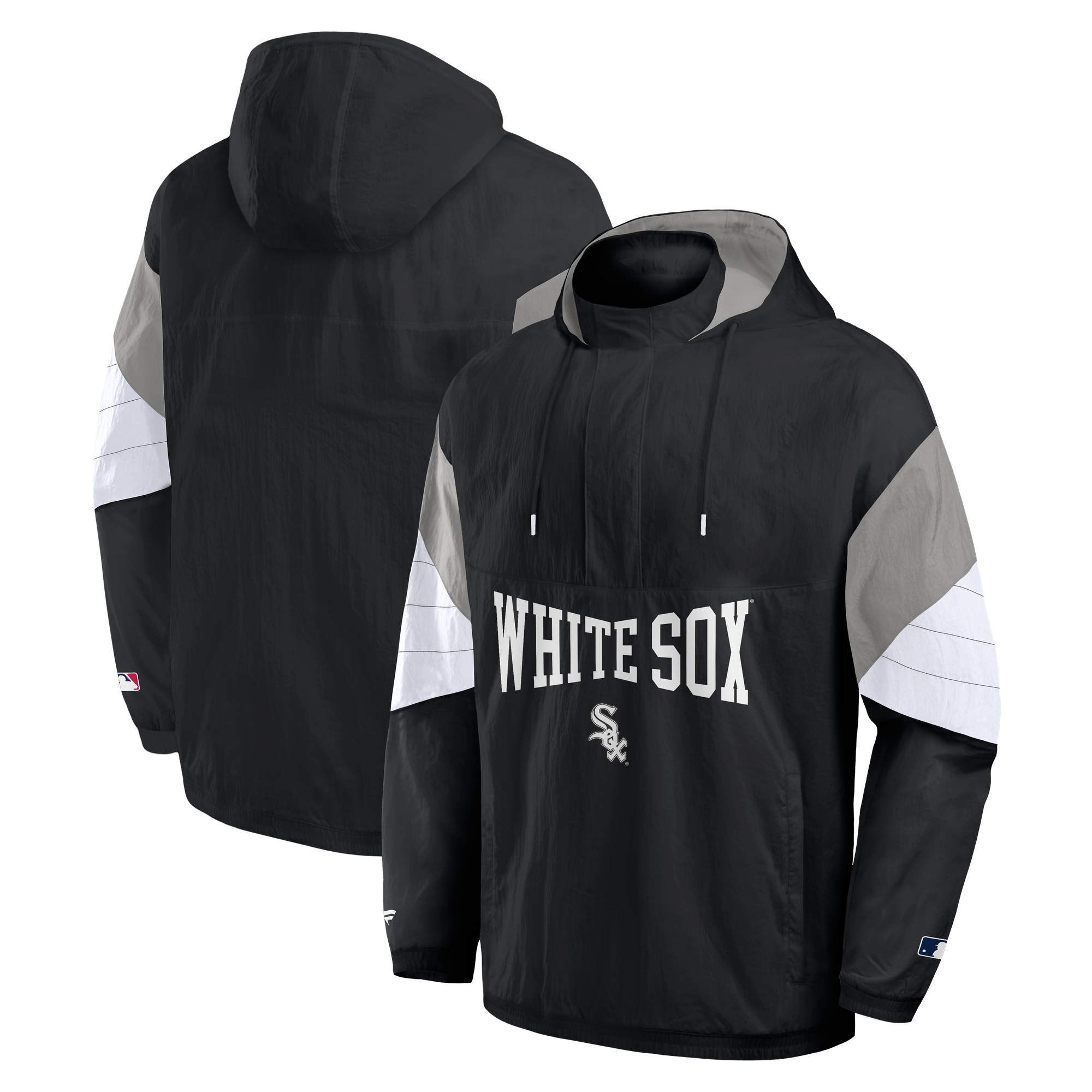 Chicago White Sox Quarter Zip Hooded Jacket - Mens