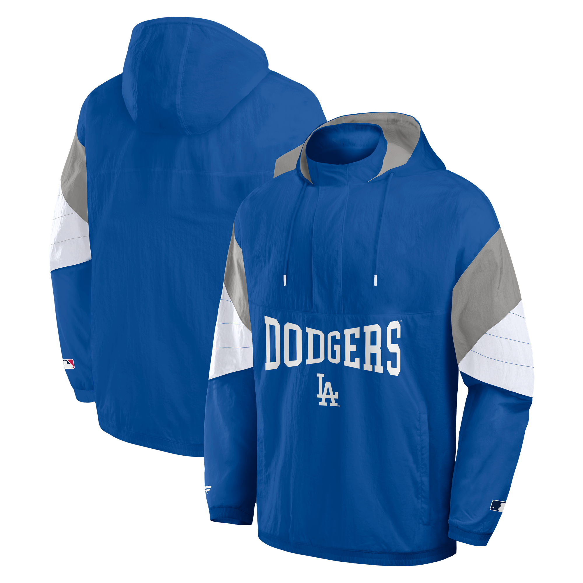 Los Angeles Dodgers Quarter Zip Hooded Jacket - Mens