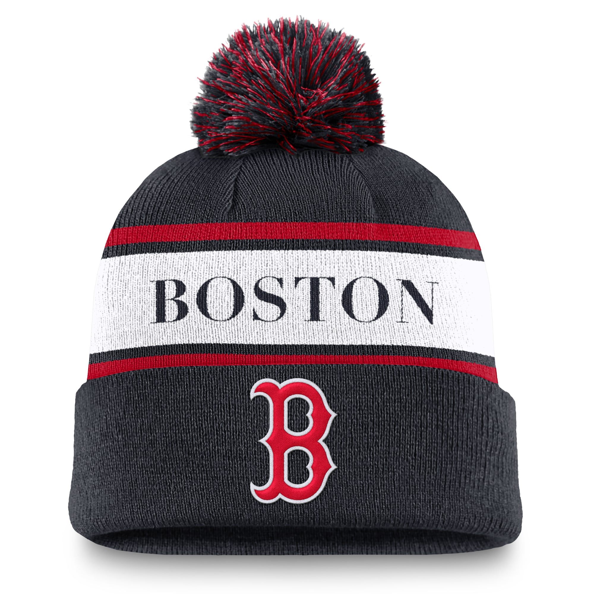 Boston Red Sox Nike Peak Standard Cuff Pom Beanie