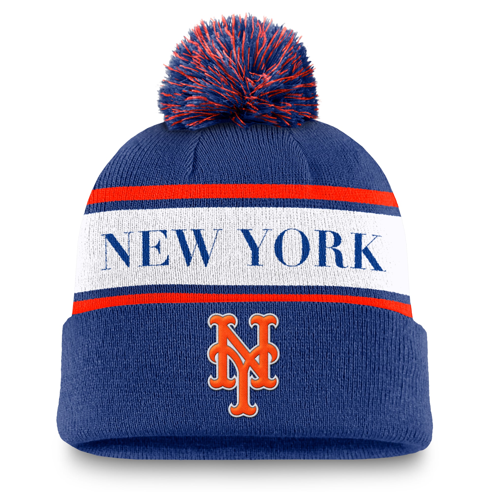 New York Mets Nike Peak Standard Cuff Pom Beanie