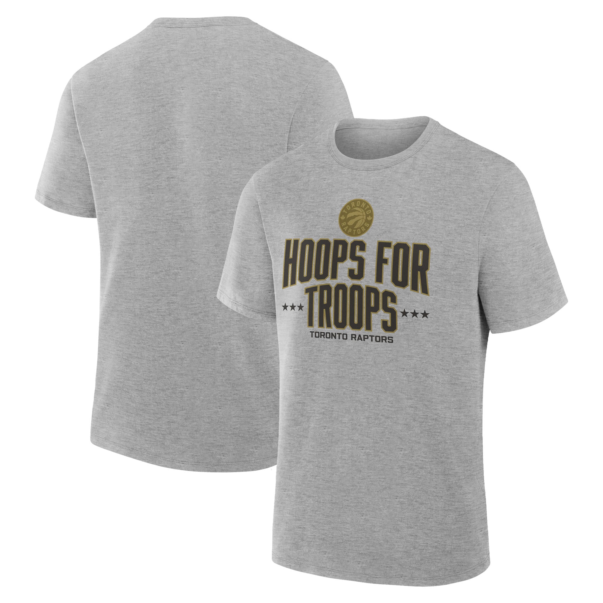 Men's Gray Toronto Raptors Hoops For Troops T-Shirt