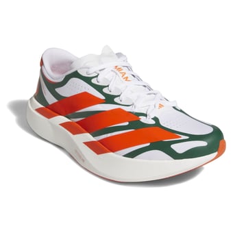 Unisex adidas  White Miami Hurricanes Adizero EVO SL EXO Sneakers