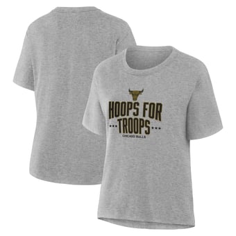 Women's Gray Chicago Bulls Hoops For Troops T-Shirt