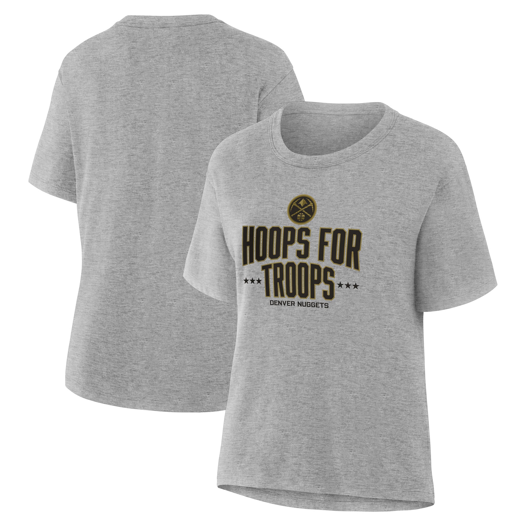 Women's Gray Denver Nuggets Hoops For Troops T-Shirt